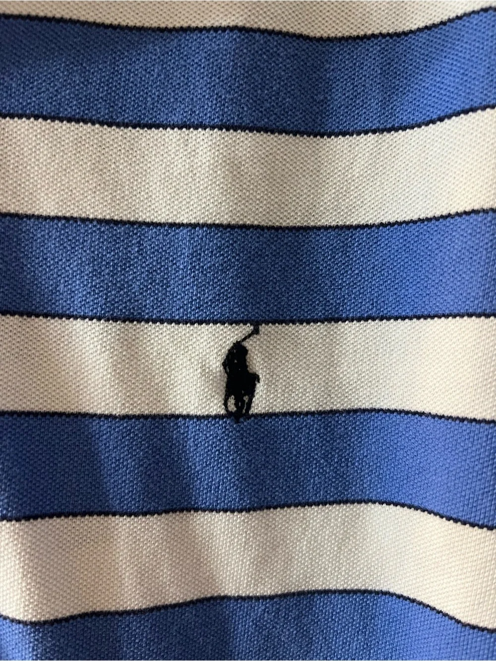 Vintage Polo Golf Ralph Lauren Striped Polo Shirt in White and Blue